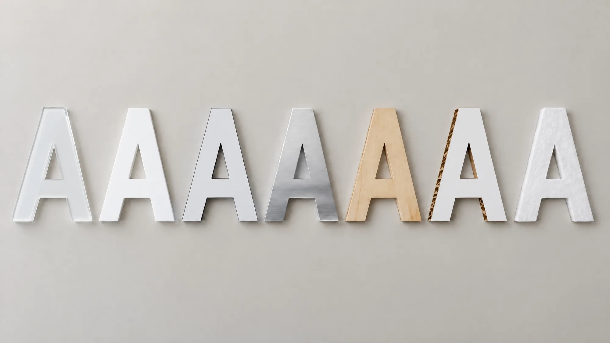 3D-Buchstaben: Materialien im Vergleich