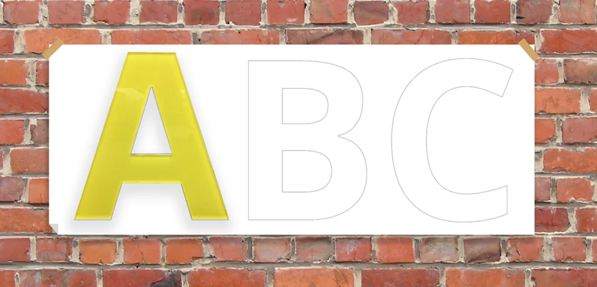Buchstaben aufsetzen
